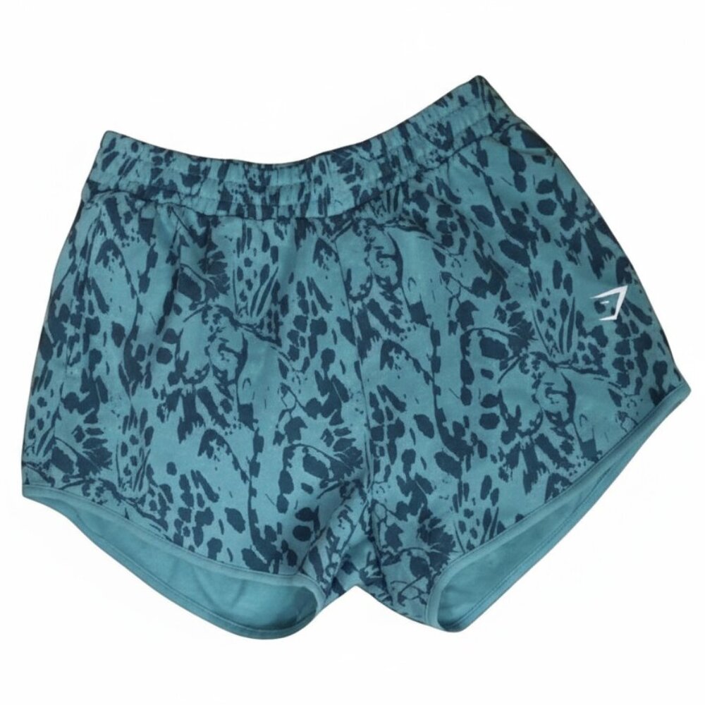 Gymshark Women’s Adapt Animal Seamless Workout Shorts - Teal - Size L - Picture 2 of 9